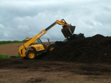 Compost being heaped