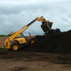 Compost being heaped