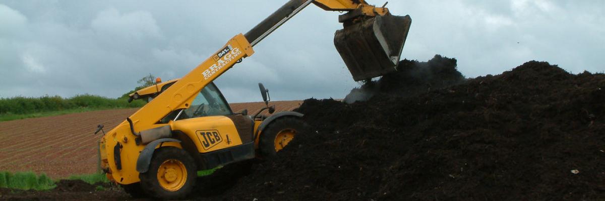 Compost being heaped