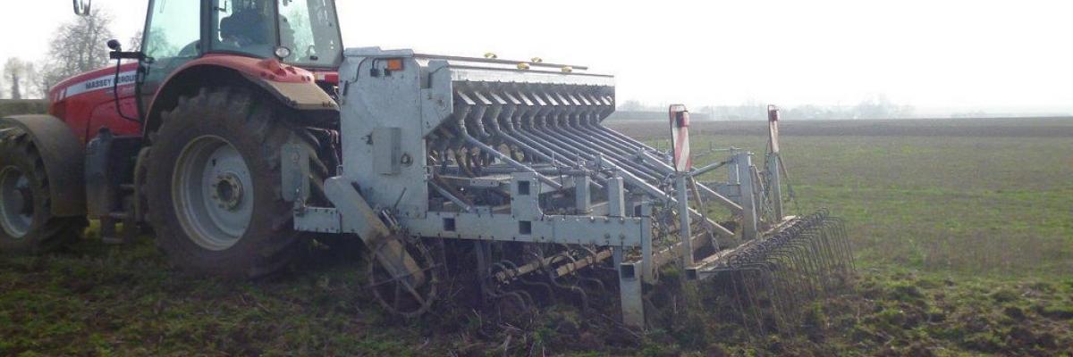 Drills for establishing spring wheat; power harrow combination drill, minimum tillage Vaderstad drill, Ecodyn direct drill